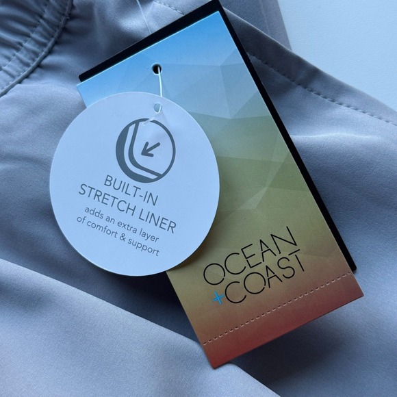 NWT Ocean Coast Quick Dry Stretch Liner Swim Trunks Flight Gray Size XXL - Picture 4 of 9